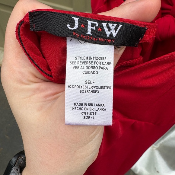 Red Dress with Ruffle Sleeves - Picture 5 of 7